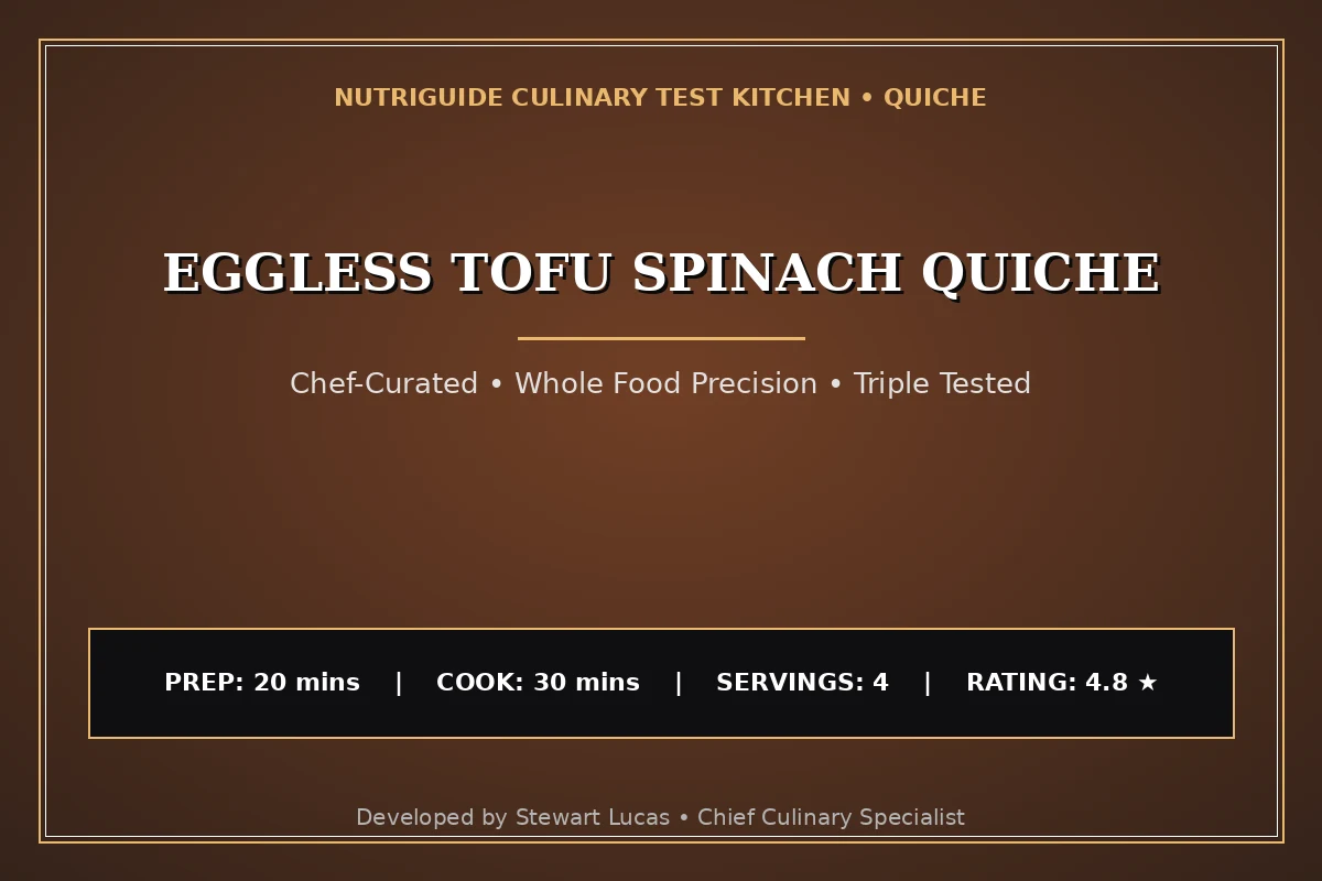 Eggless Tofu Spinach Quiche