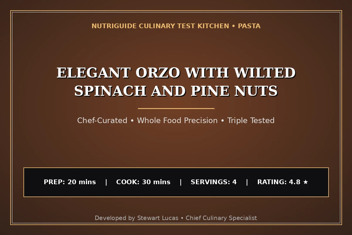 Elegant Orzo With Wilted Spinach And Pine Nuts