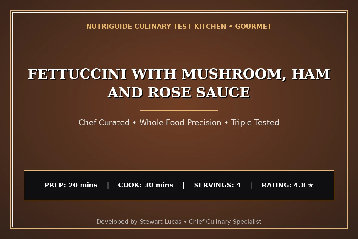 Fettuccini With Mushroom, Ham And Rose Sauce