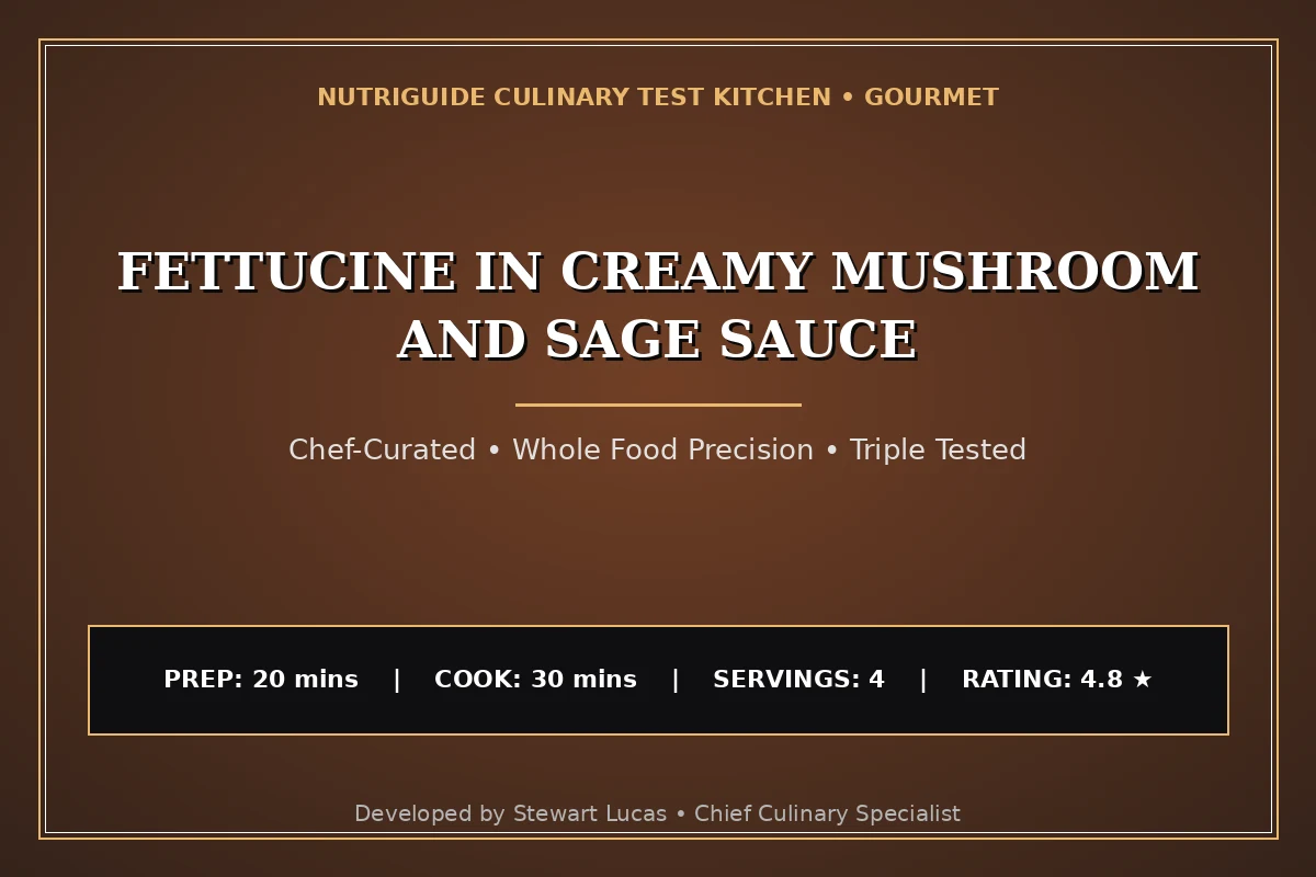 Fettucine In Creamy Mushroom And Sage Sauce
