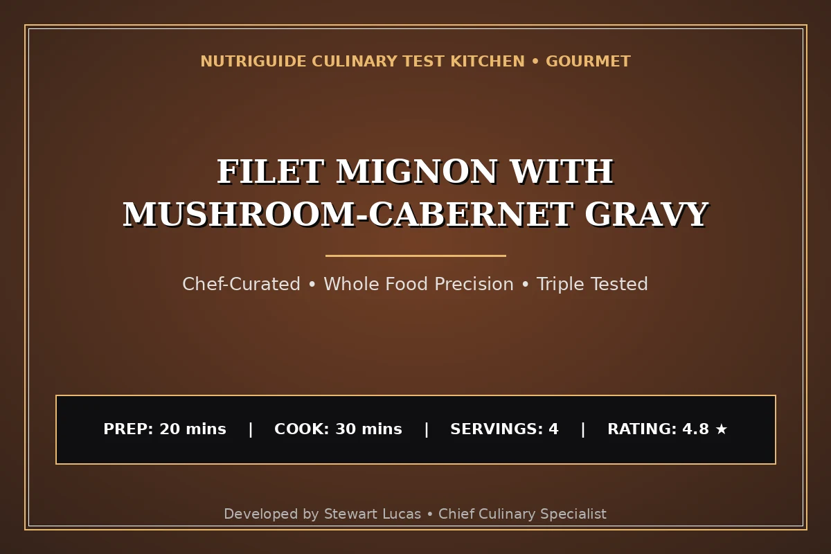 Filet Mignon With Mushroom-Cabernet Gravy