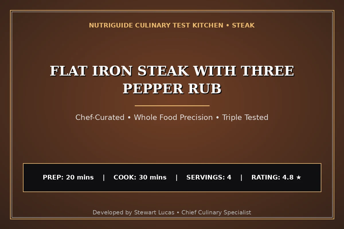 Flat Iron Steak With Three Pepper Rub