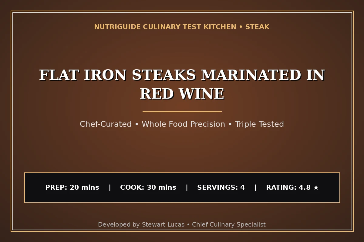 Flat Iron Steaks Marinated In Red Wine
