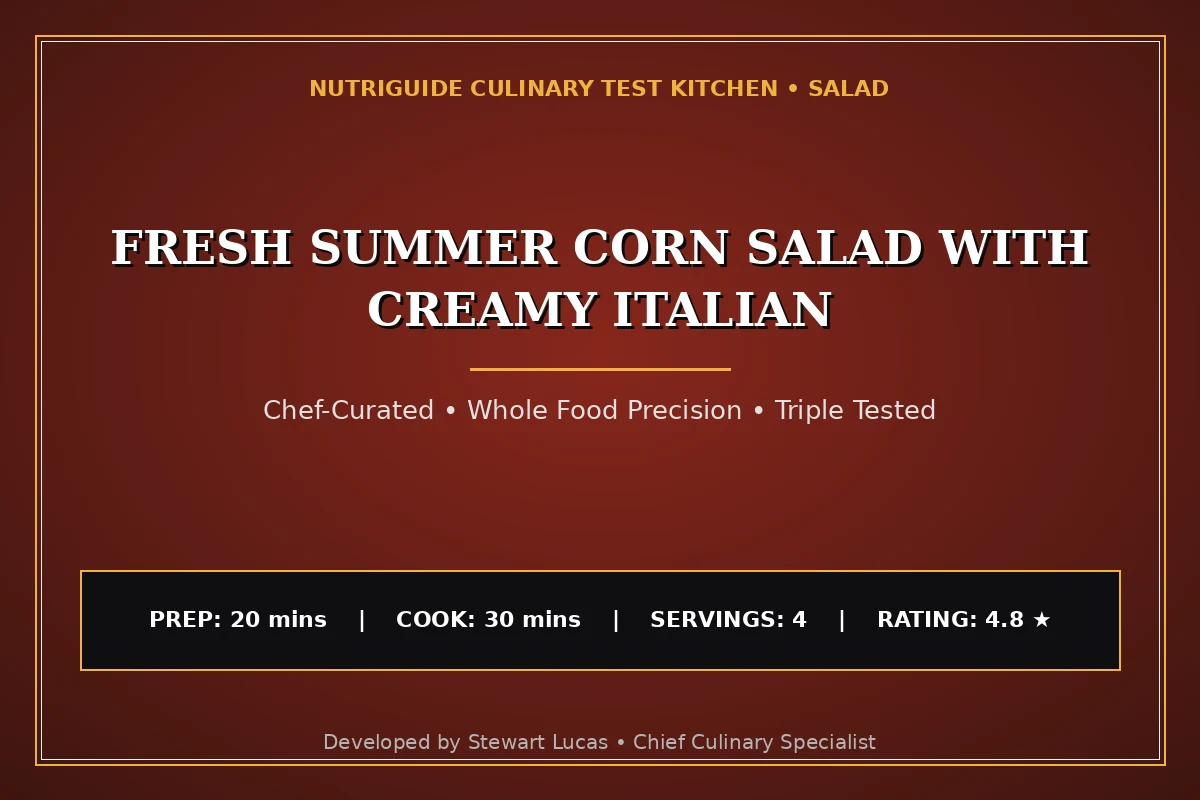 Fresh Summer Corn Salad With Creamy Italian