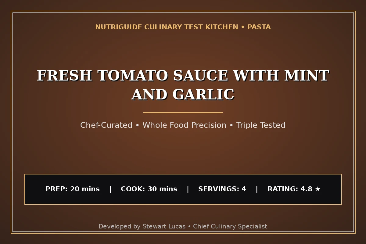 Fresh Tomato Sauce With Mint And Garlic