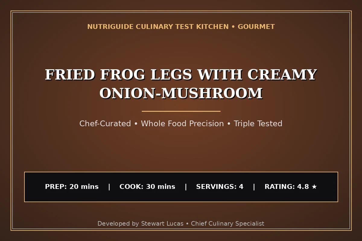 Fried Frog Legs With Creamy Onion-Mushroom