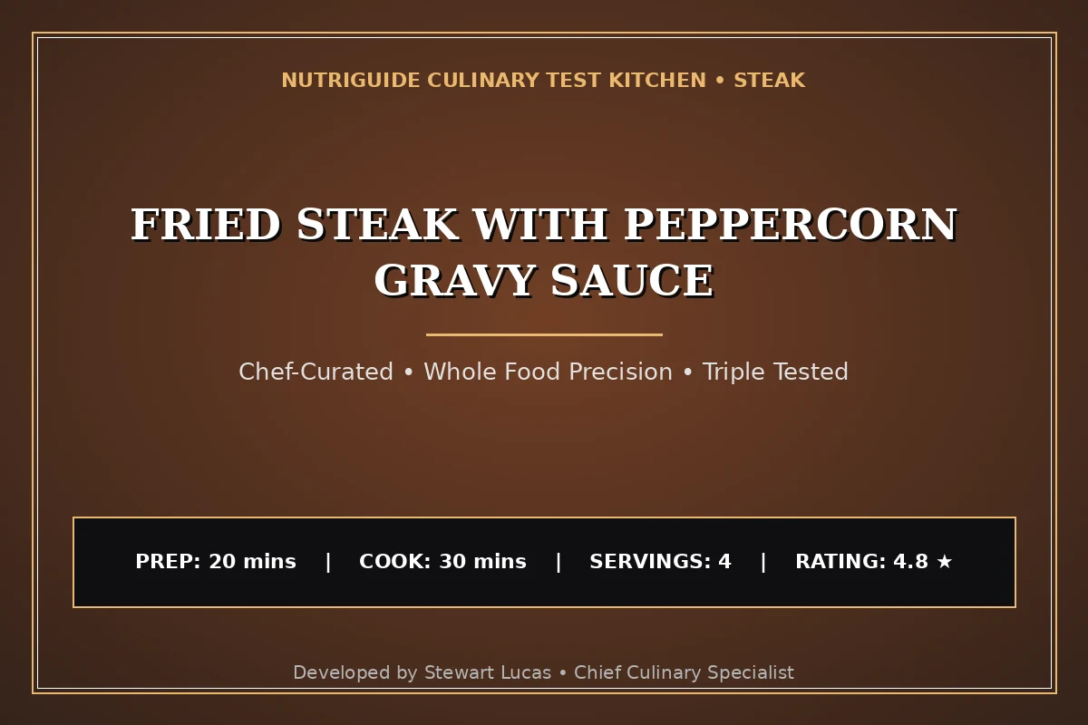 Fried Steak With Peppercorn Gravy Sauce