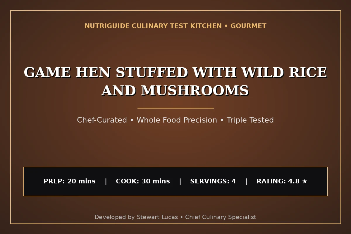 Game Hen Stuffed With Wild Rice And Mushrooms