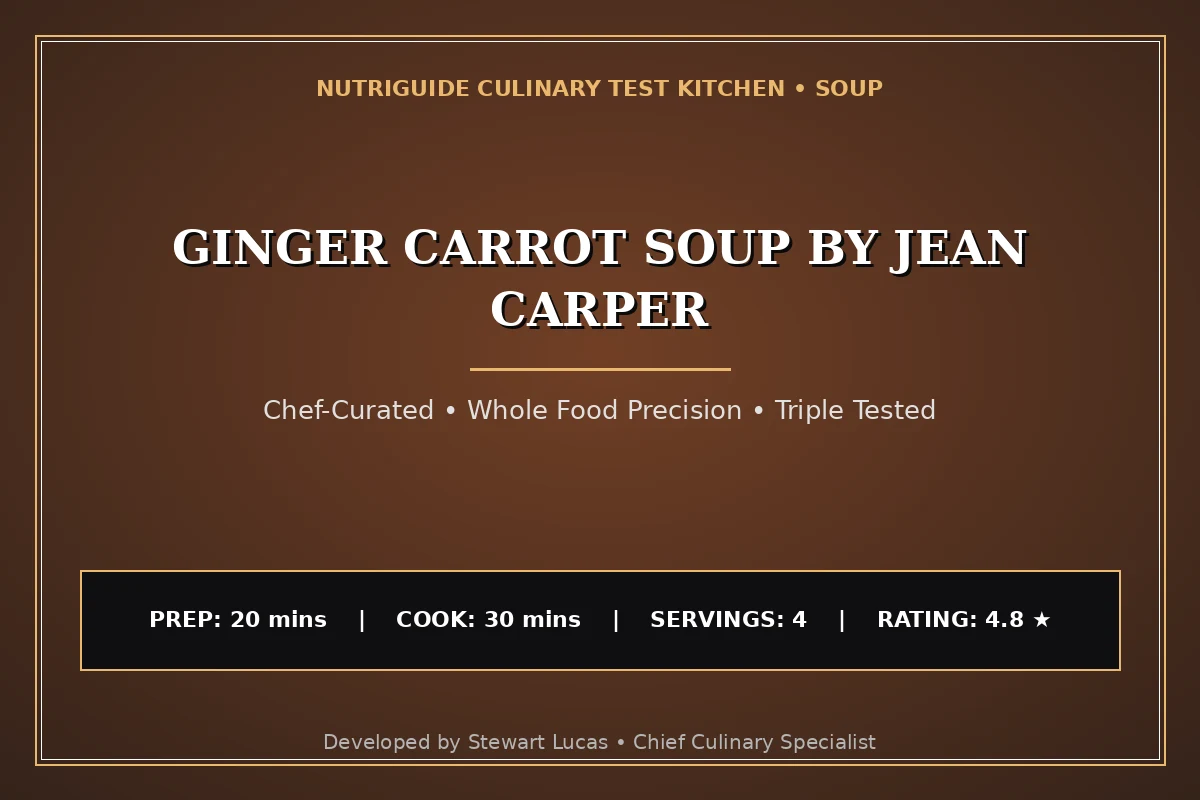 Ginger Carrot Soup By Jean Carper