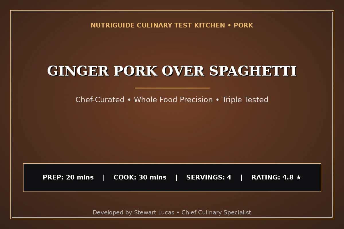 Ginger Pork Over Spaghetti