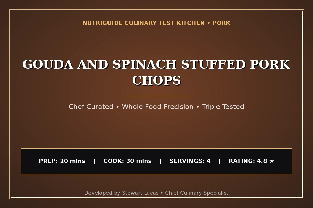 Gouda And Spinach Stuffed Pork Chops