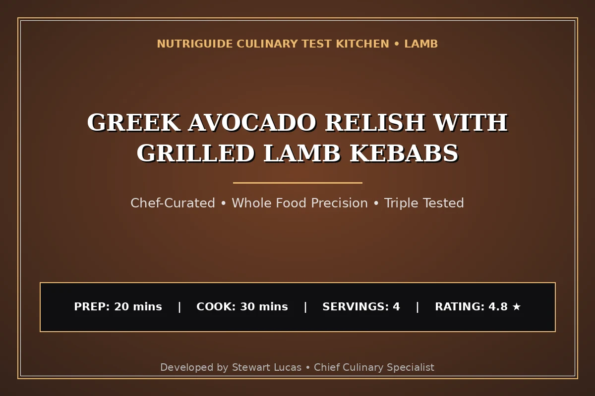 Greek Avocado Relish With Grilled Lamb Kebabs