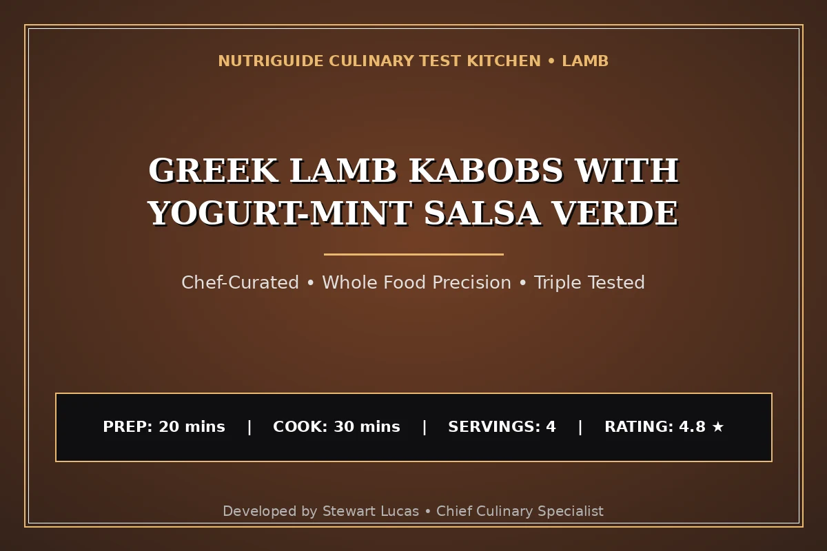 Greek Lamb Kabobs With Yogurt-Mint Salsa Verde