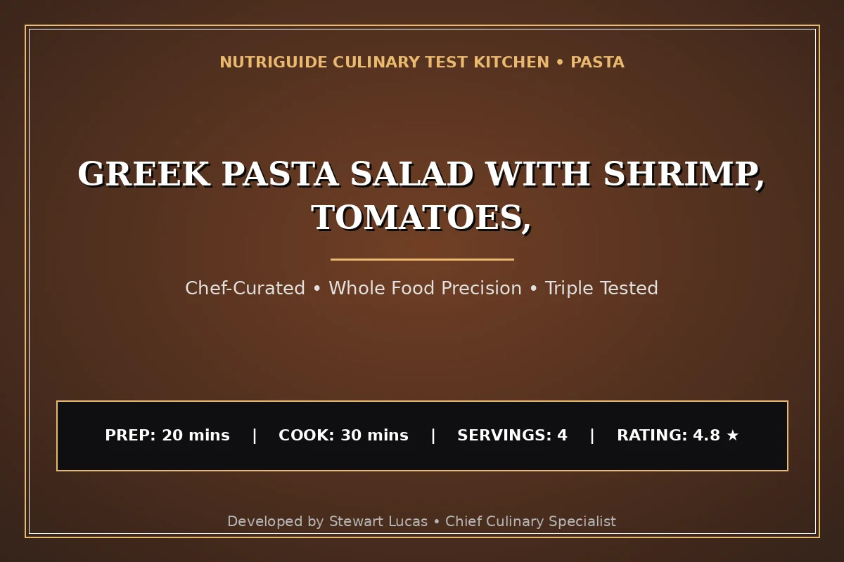 Greek Pasta Salad With Shrimp, Tomatoes,
