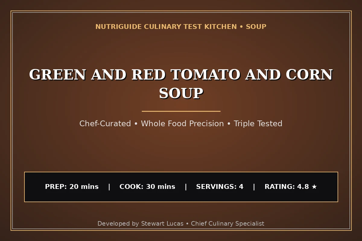 Green And Red Tomato And Corn Soup