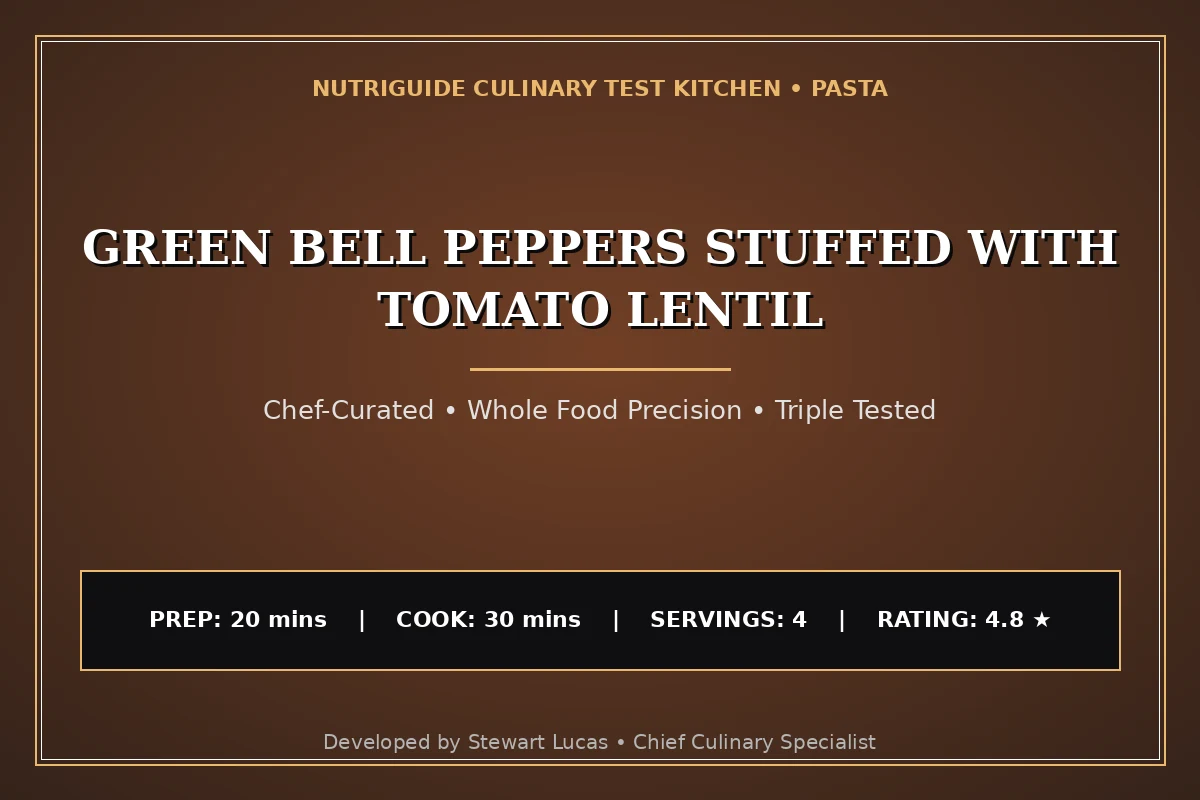 Green Bell Peppers Stuffed With Tomato Lentil