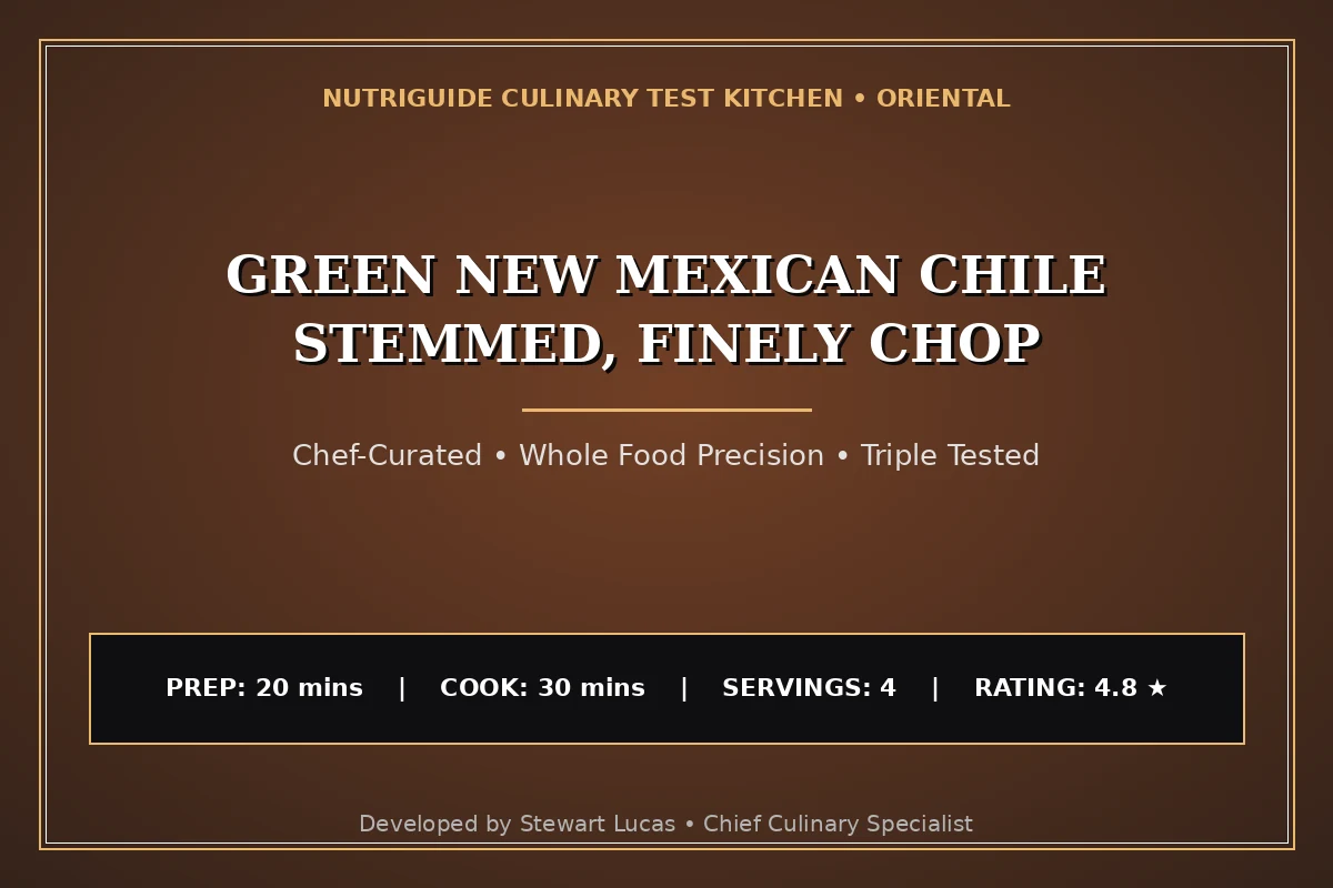 Green New Mexican Chile Stemmed, Finely Chop