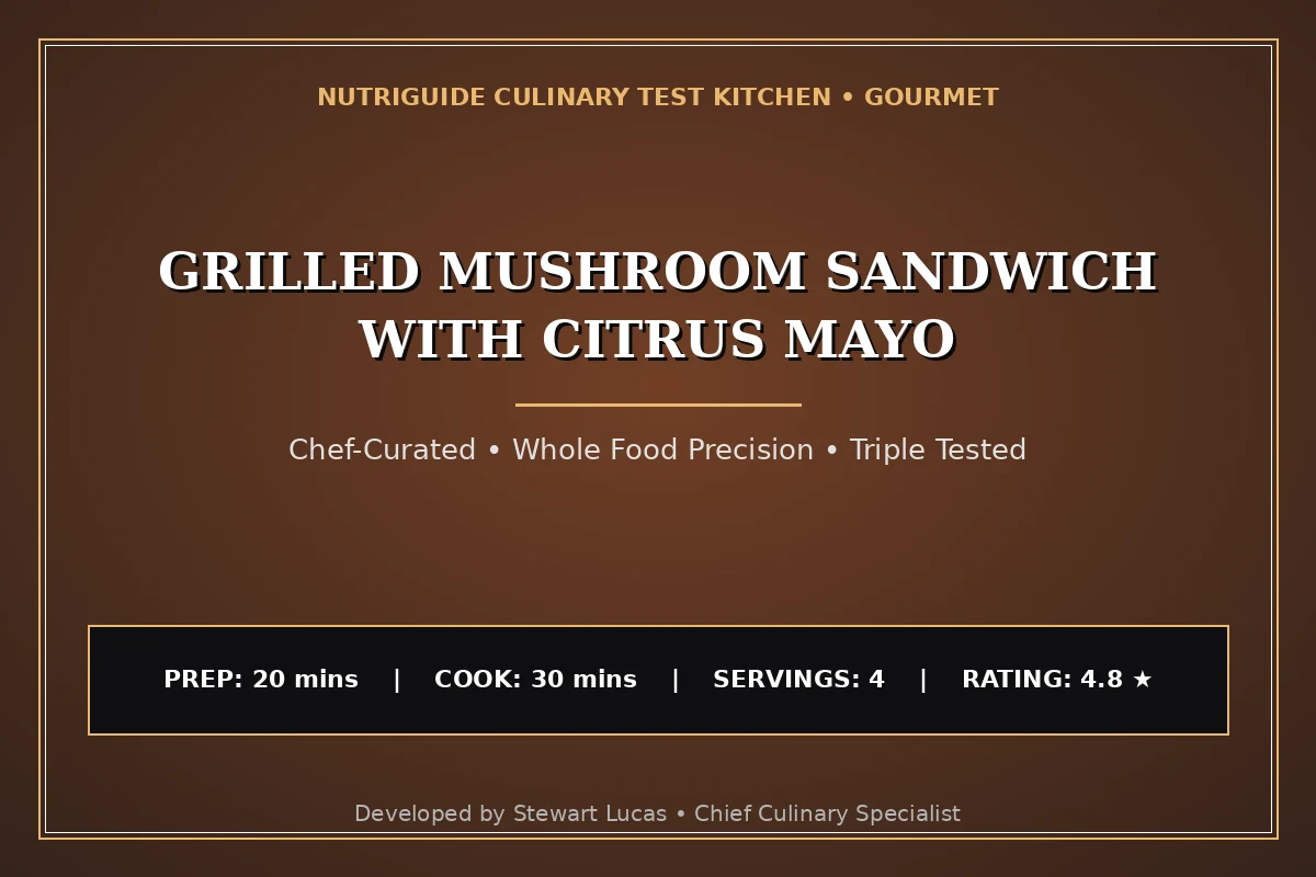 Grilled Mushroom Sandwich With Citrus Mayo