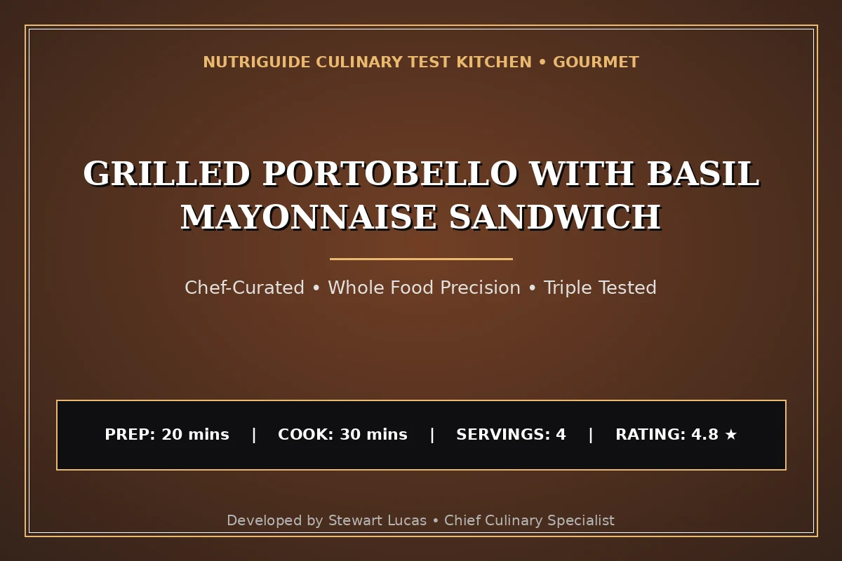 Grilled Portobello With Basil Mayonnaise Sandwich