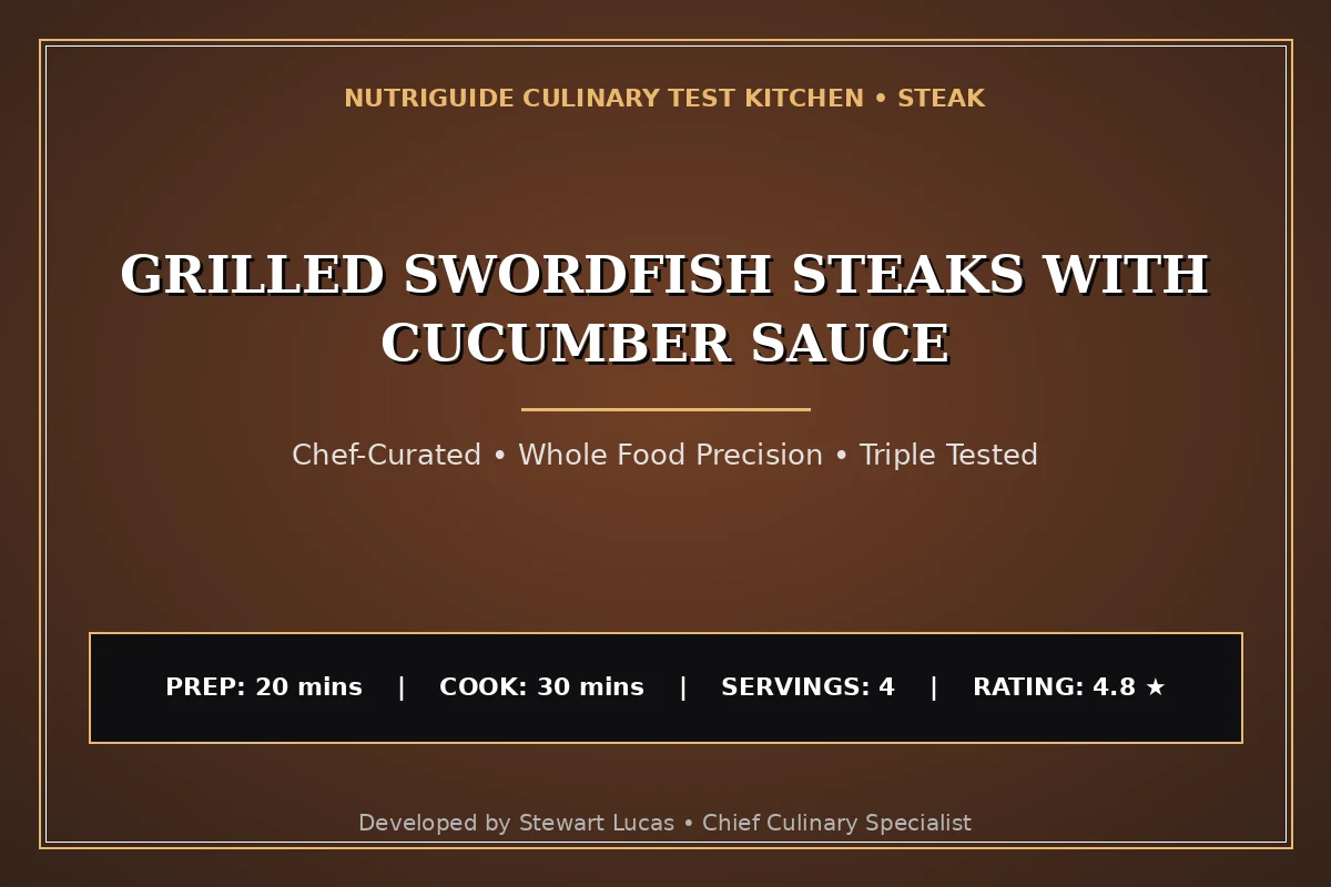 Grilled Swordfish Steaks With Cucumber Sauce