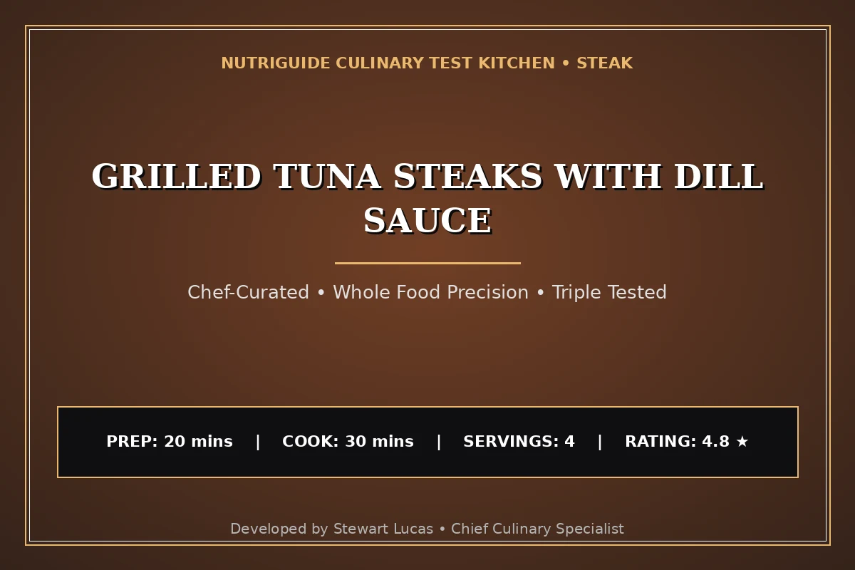 Grilled Tuna Steaks With Dill Sauce