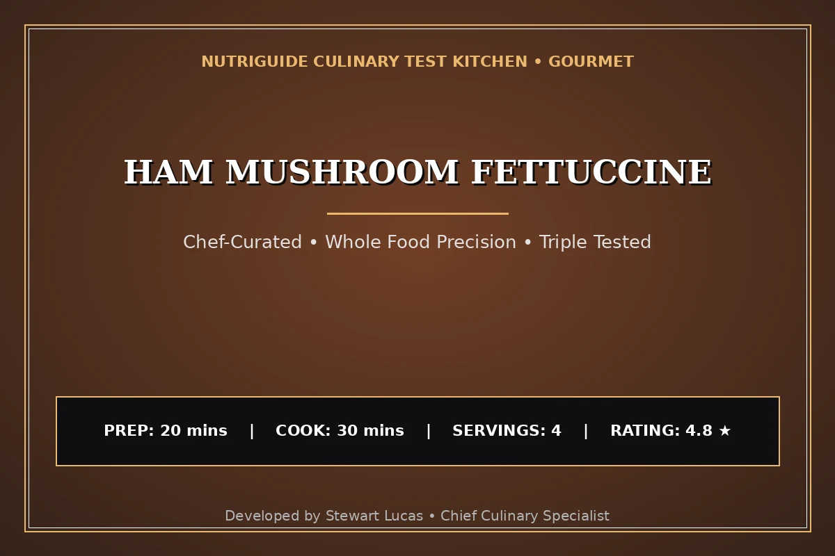 Ham Mushroom Fettuccine