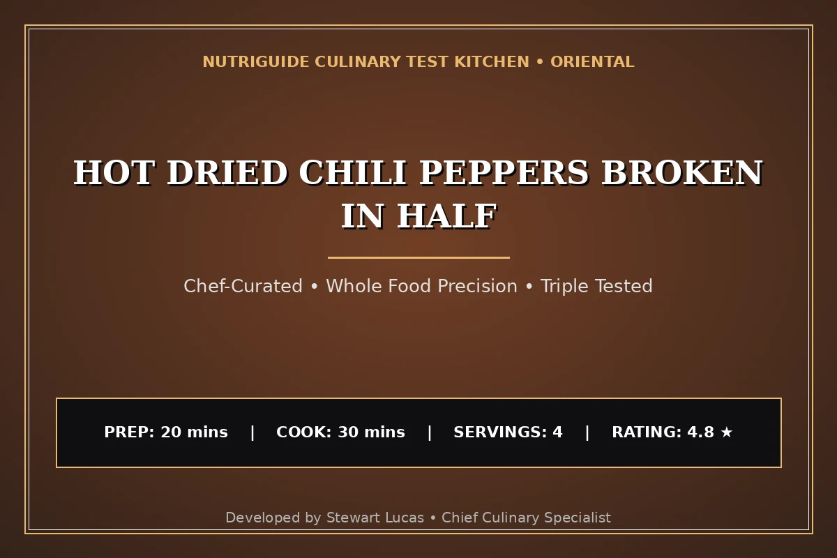 Hot Dried Chili Peppers Broken In Half