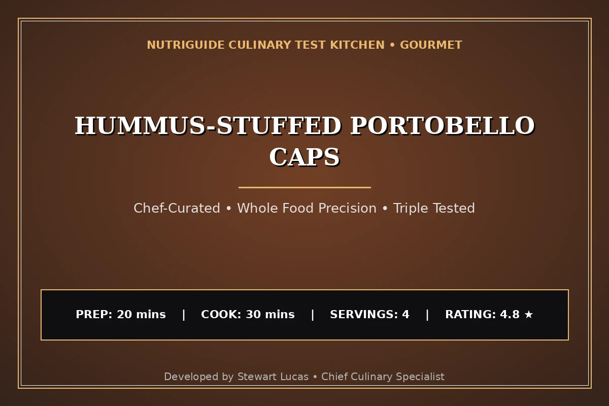 Hummus-Stuffed Portobello Caps