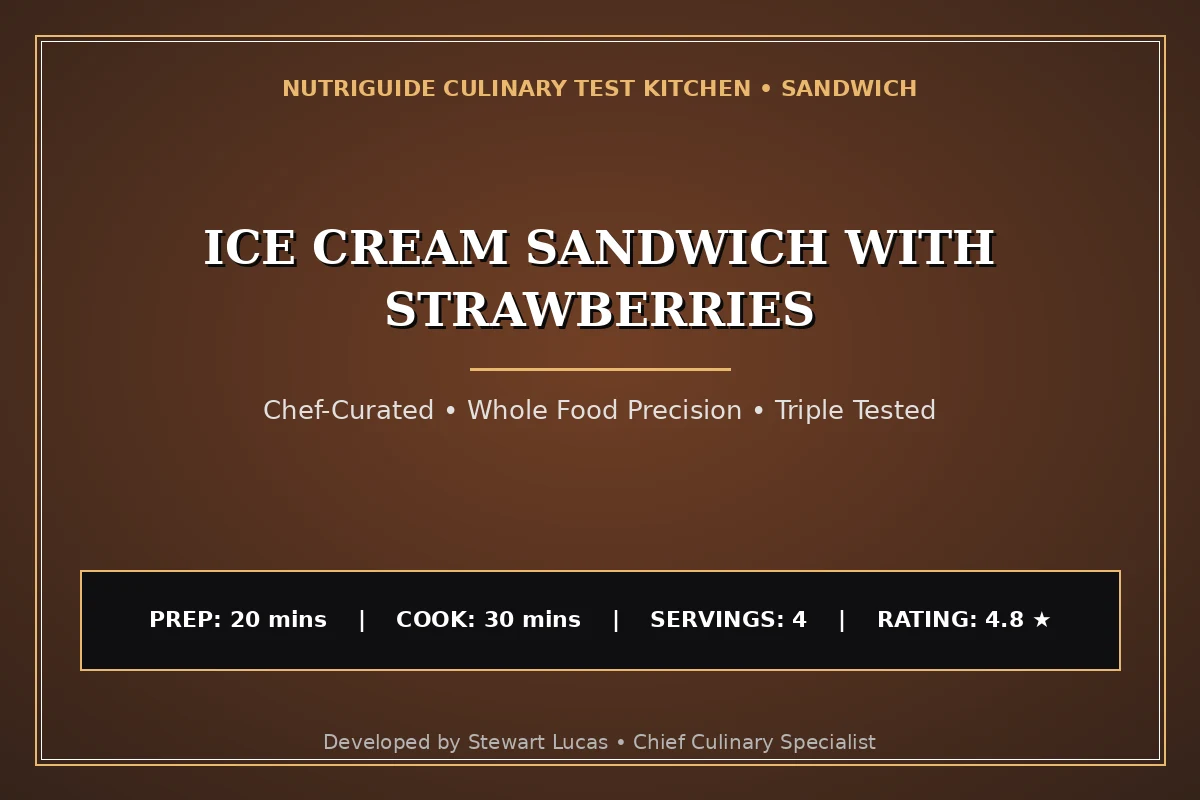 Ice Cream Sandwich With Strawberries