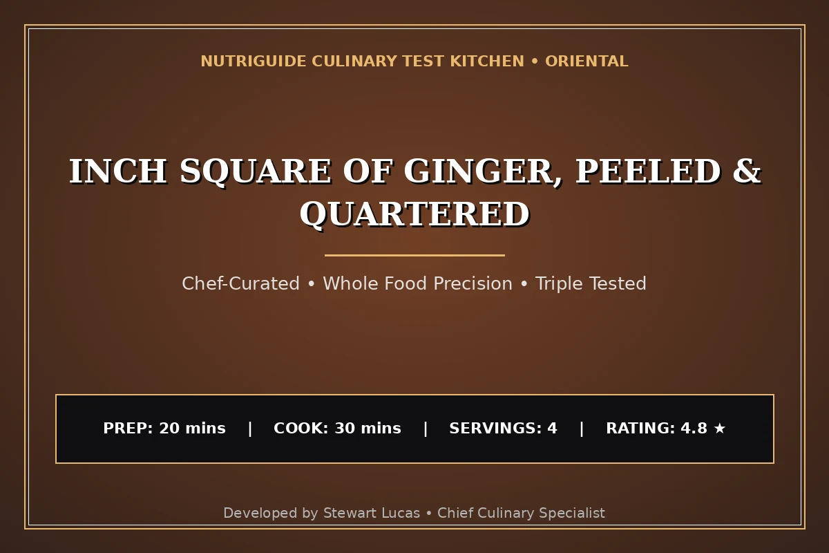 Inch Square Of Ginger, Peeled & Quartered