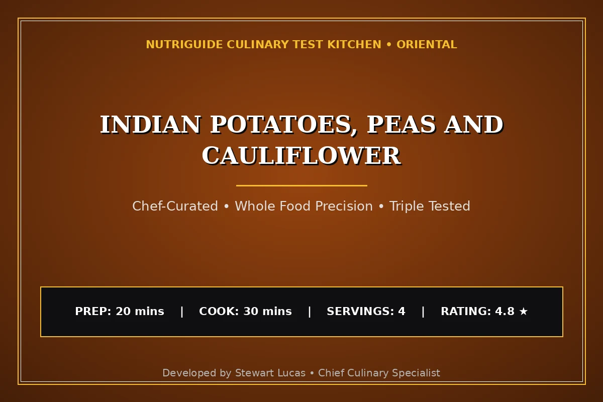 Indian Potatoes, Peas And Cauliflower