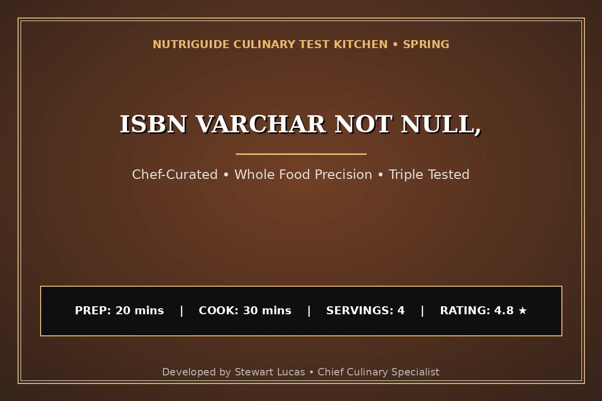 Isbn Varchar Not Null,
