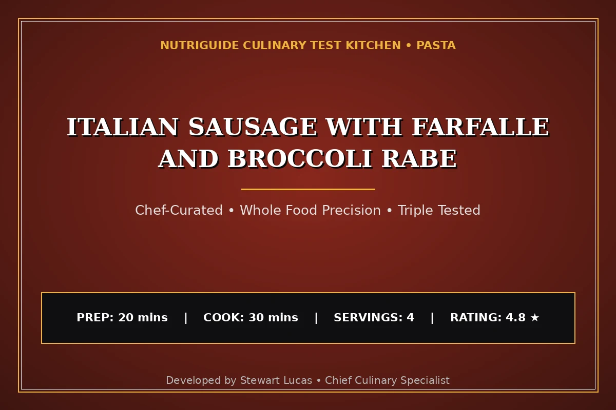 Italian Sausage With Farfalle And Broccoli Rabe