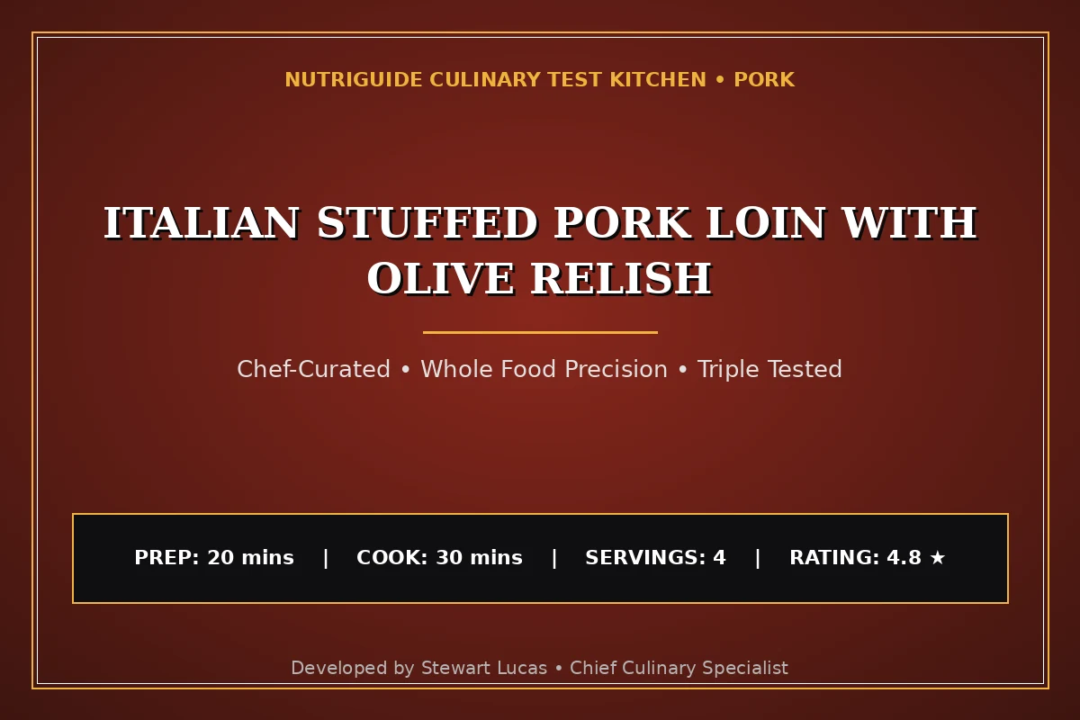 Italian Stuffed Pork Loin With Olive Relish