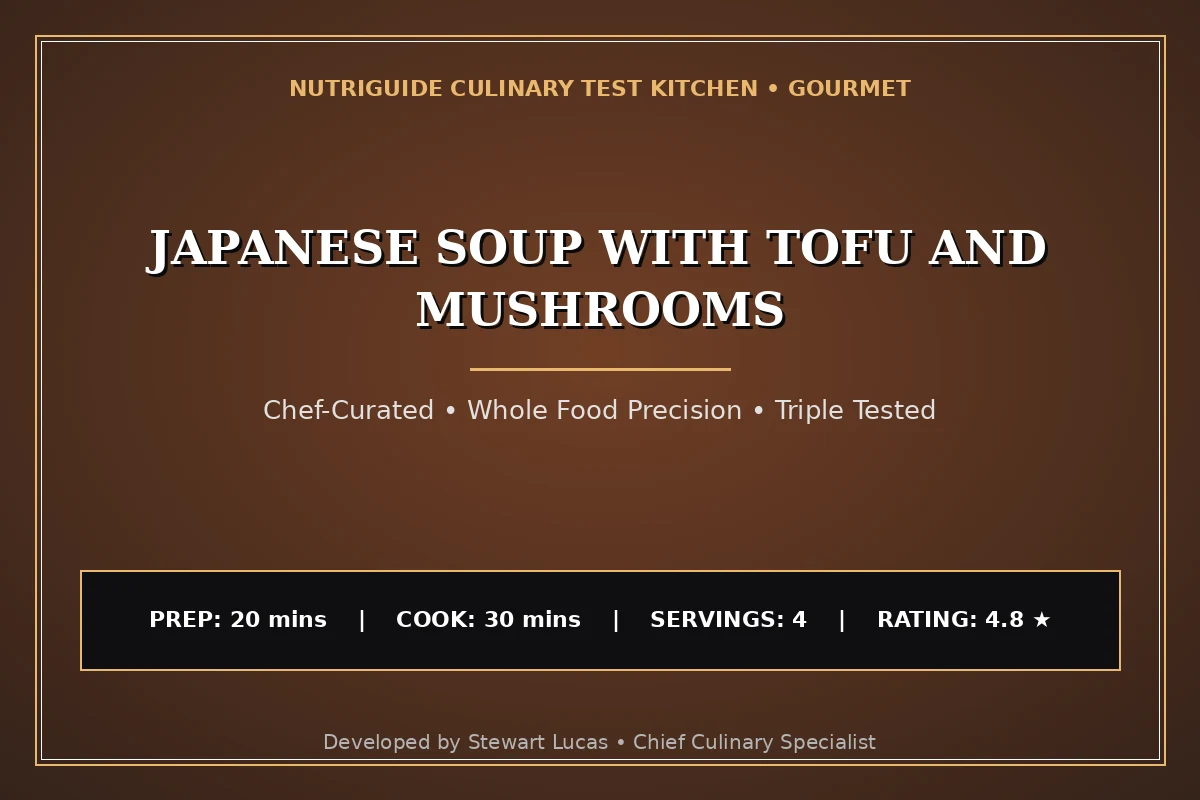Japanese Soup With Tofu And Mushrooms