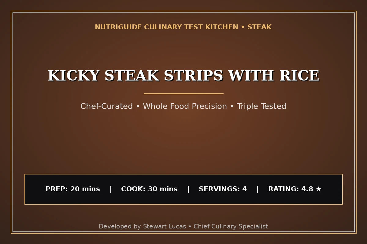 Kicky Steak Strips With Rice
