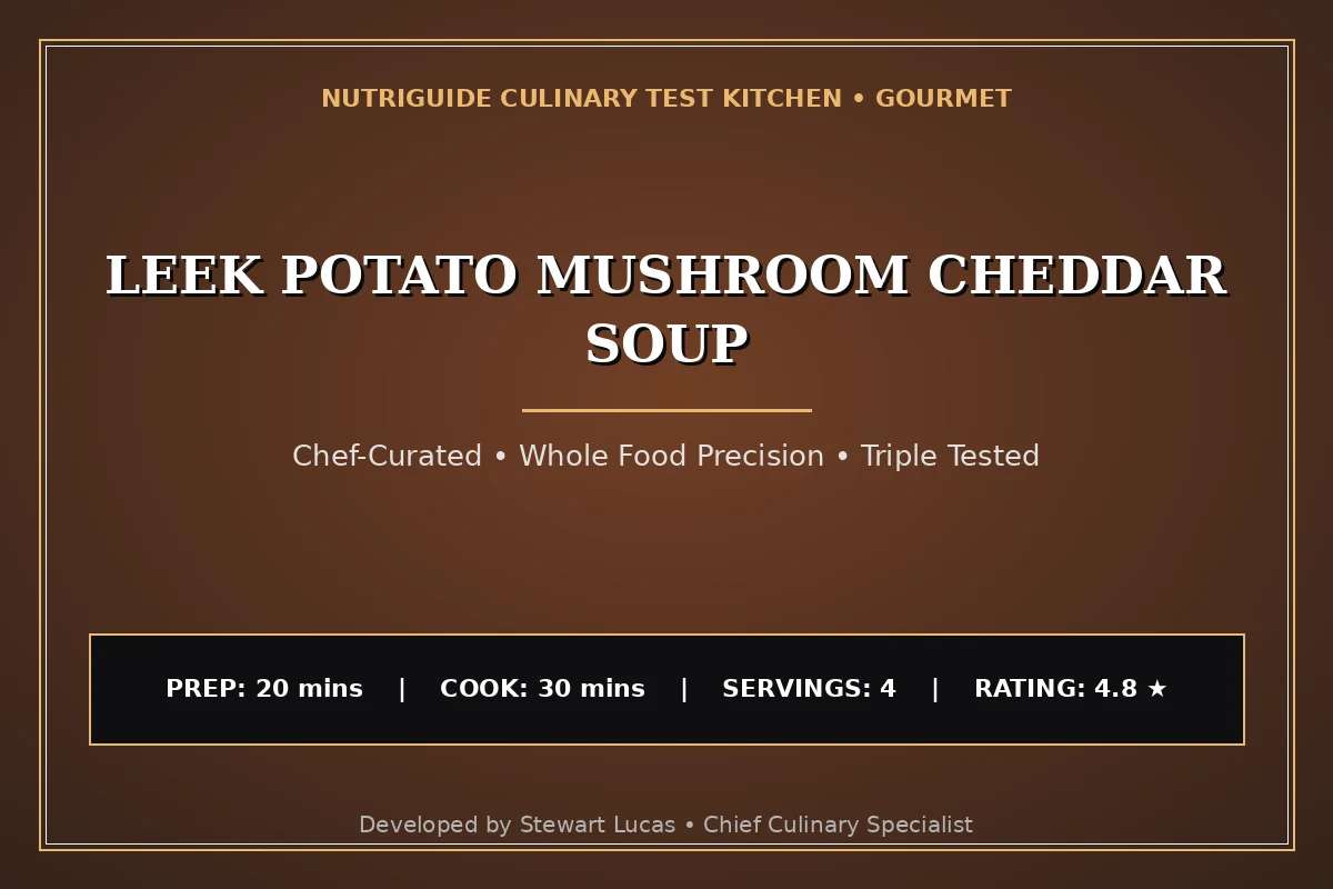 Leek Potato Mushroom Cheddar Soup