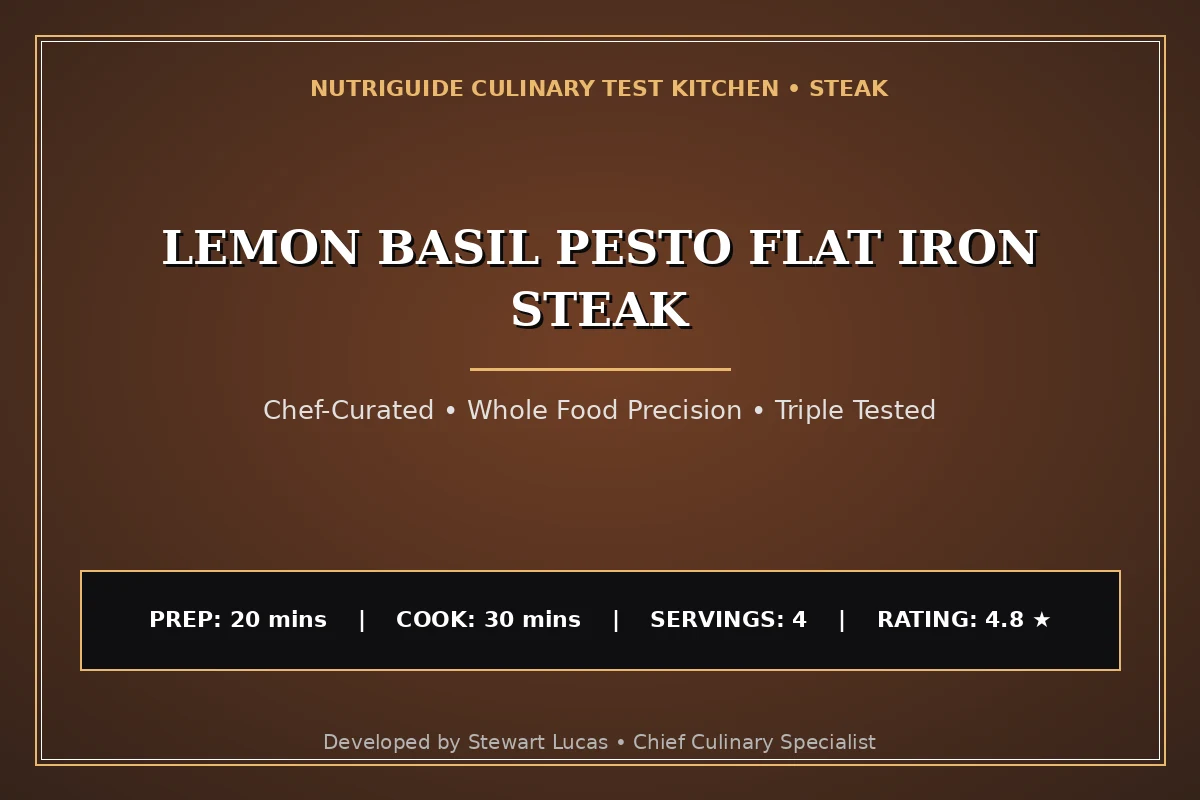 Lemon Basil Pesto Flat Iron Steak