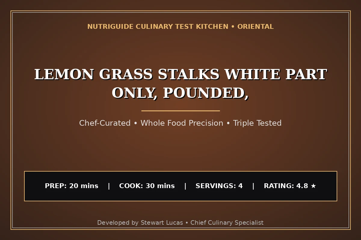 Lemon Grass Stalks White Part Only, Pounded,