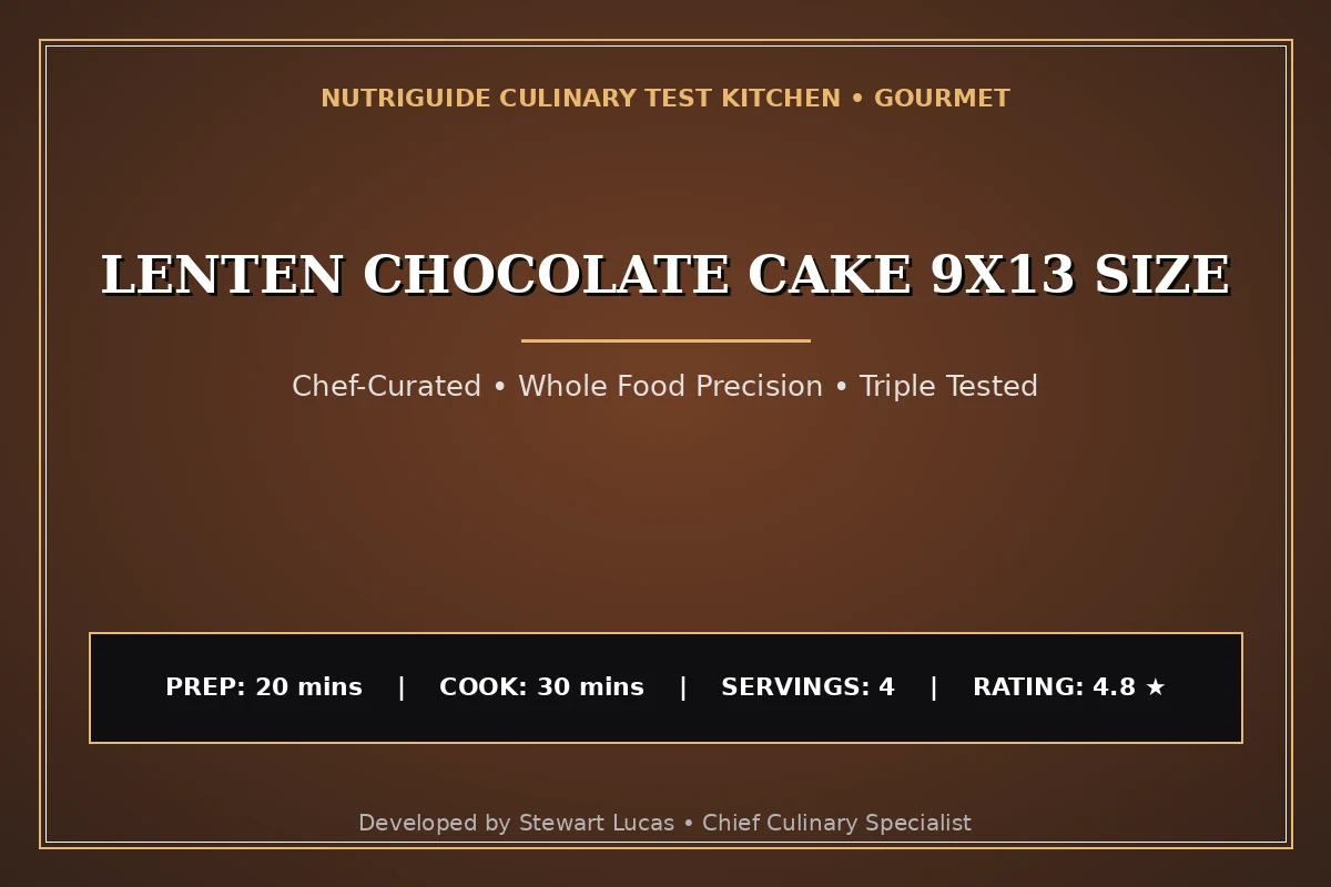 Lenten Chocolate Cake 9X13 Size