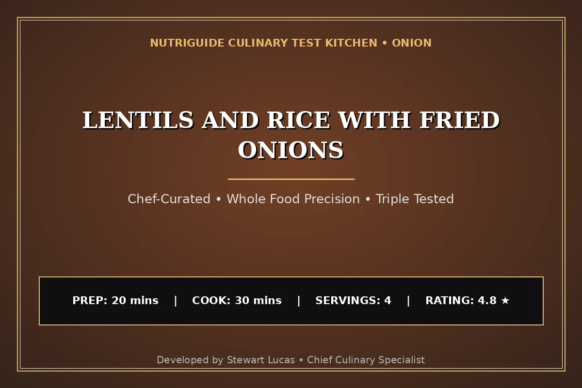 Lentils And Rice With Fried Onions