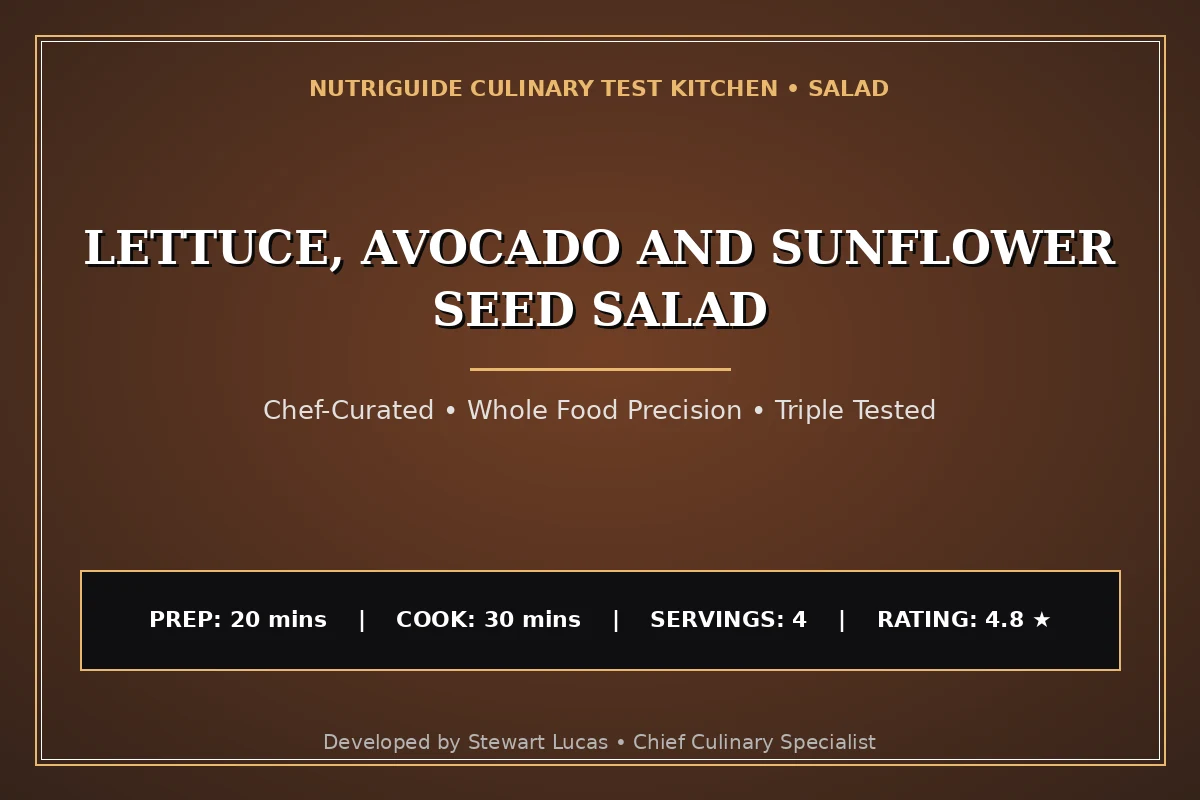 Lettuce, Avocado And Sunflower Seed Salad