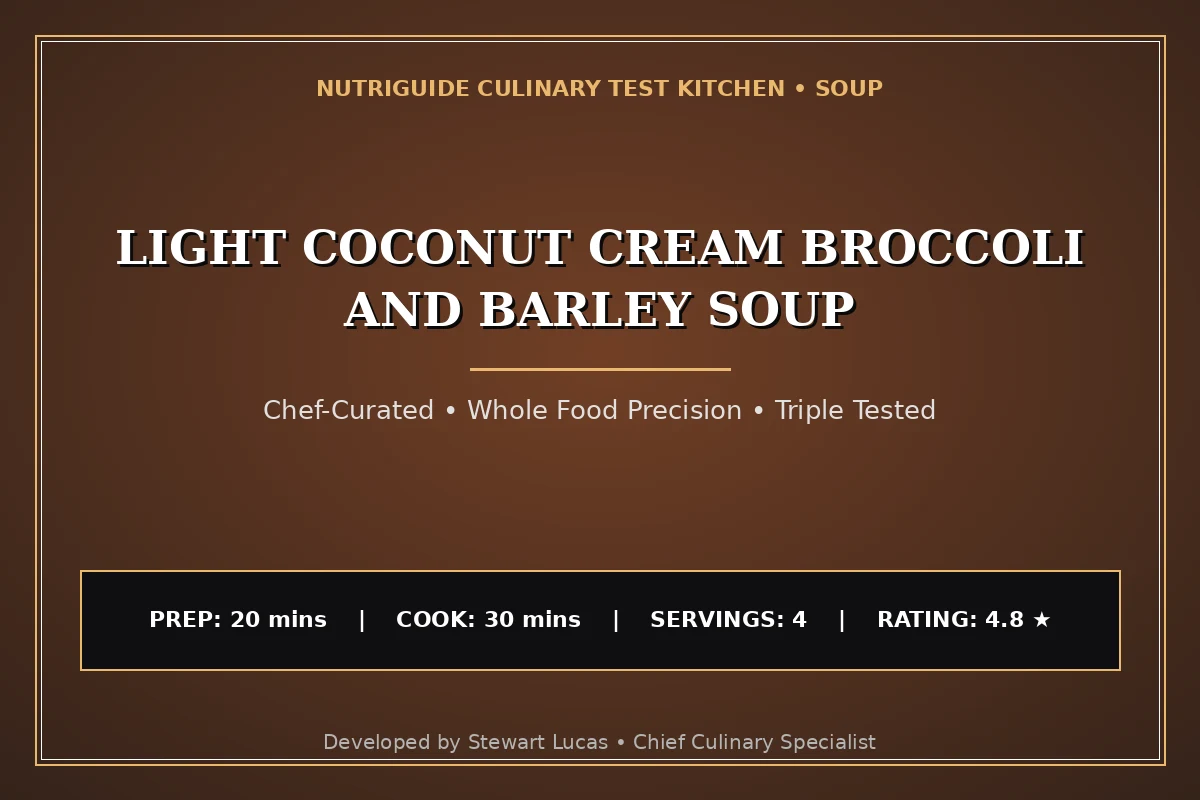 Light Coconut Cream Broccoli And Barley Soup
