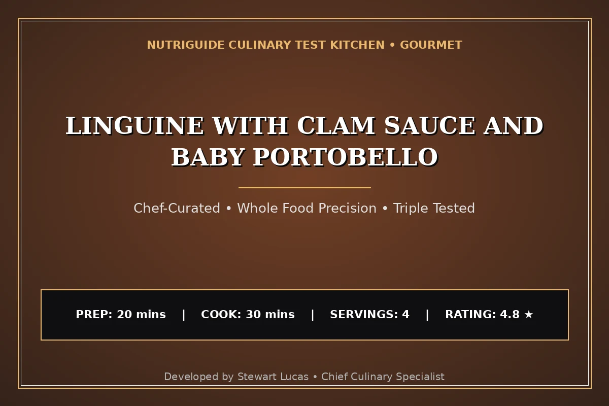 Linguine With Clam Sauce And Baby Portobello