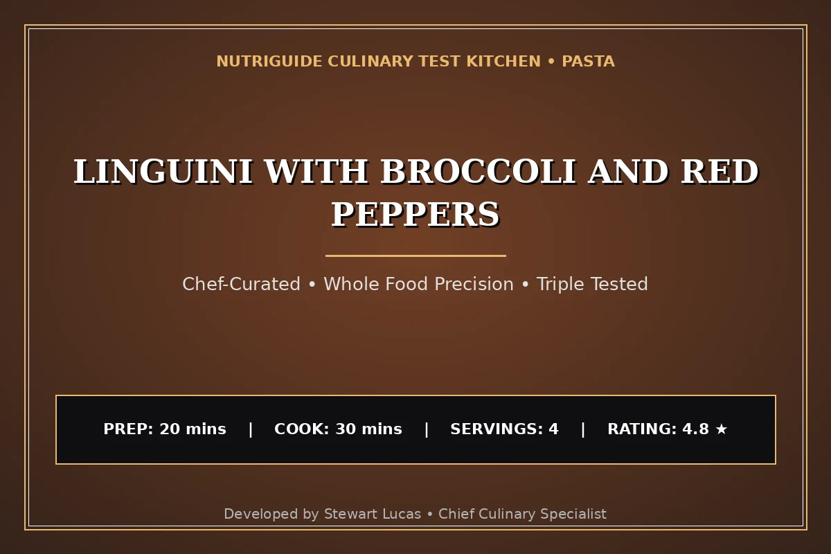 Linguini With Broccoli And Red Peppers