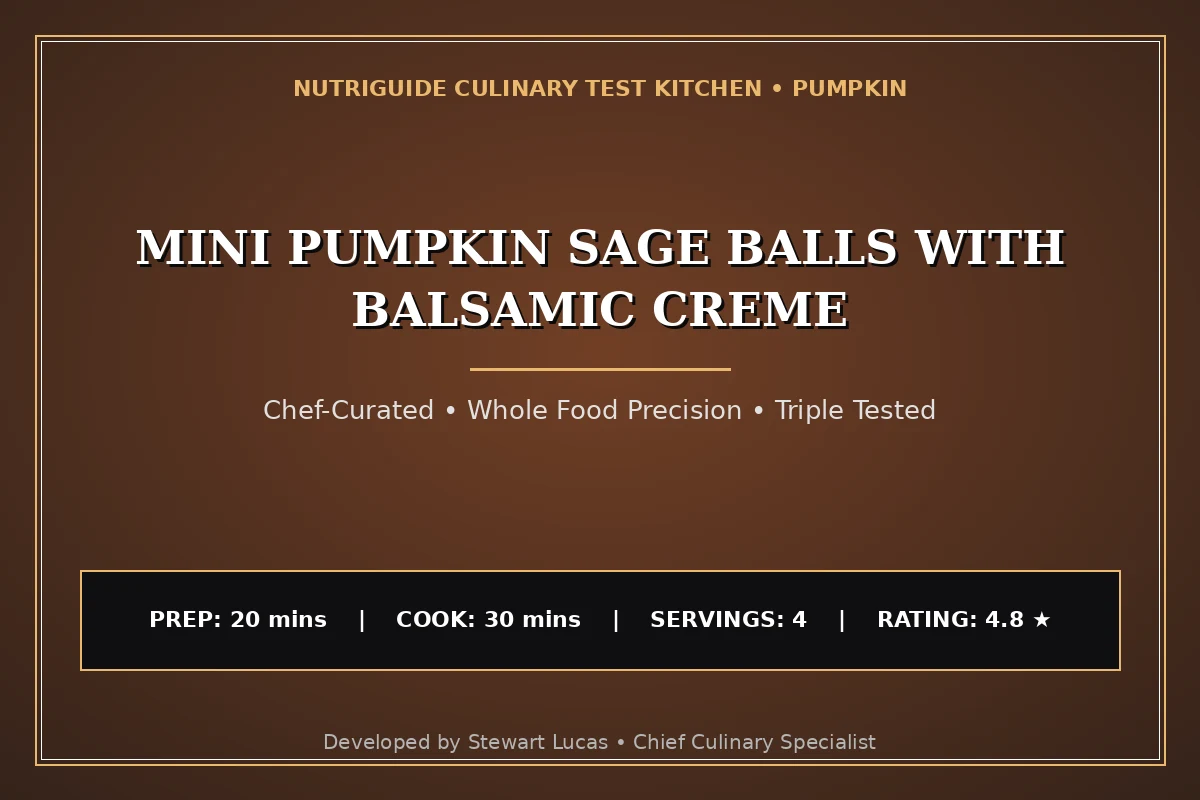 Mini Pumpkin Sage Balls With Balsamic Creme