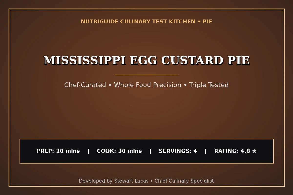 Mississippi Egg Custard Pie