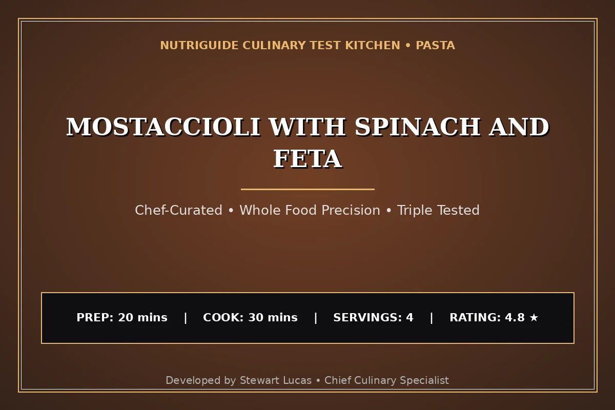 Mostaccioli With Spinach And Feta