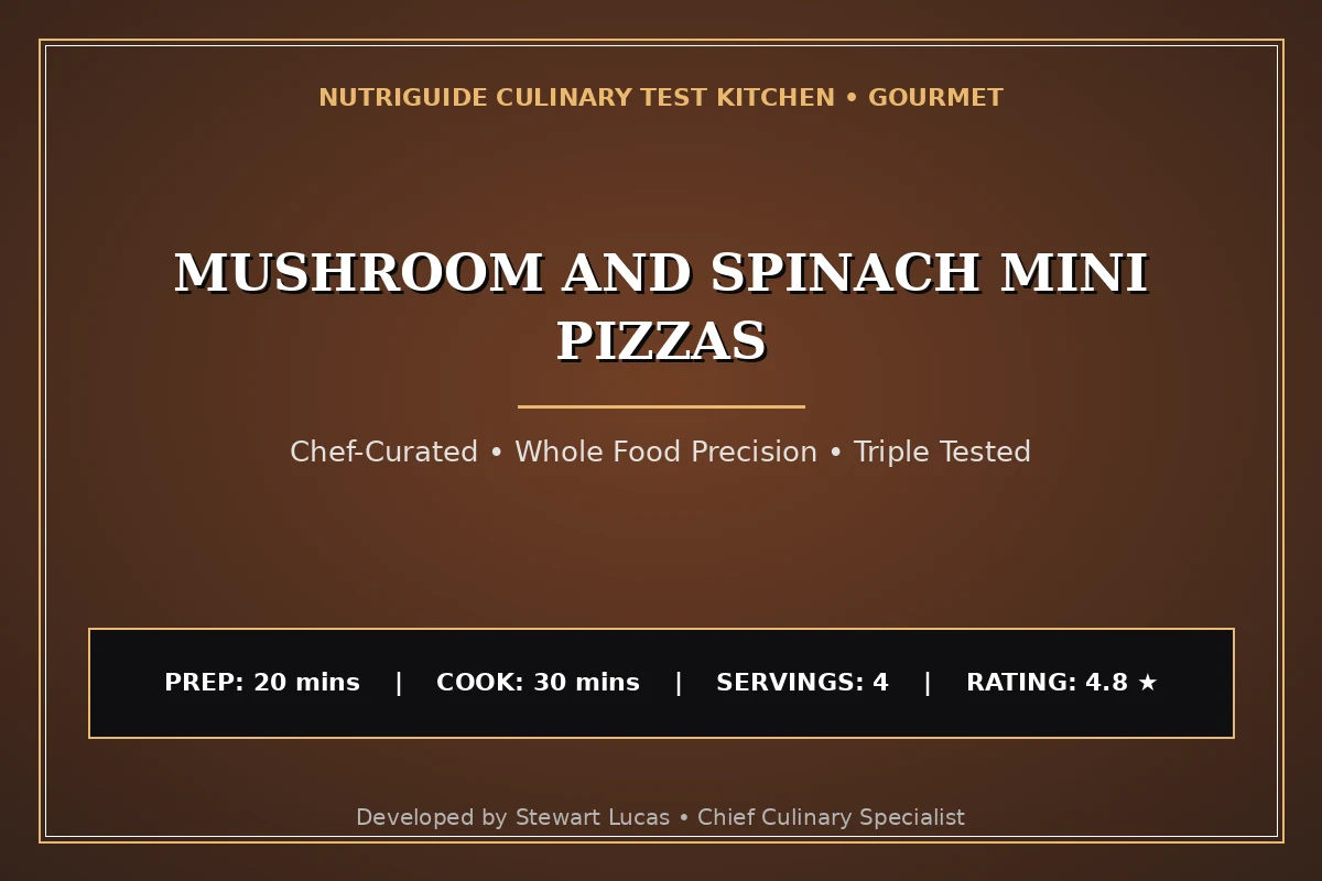 Mushroom And Spinach Mini Pizzas