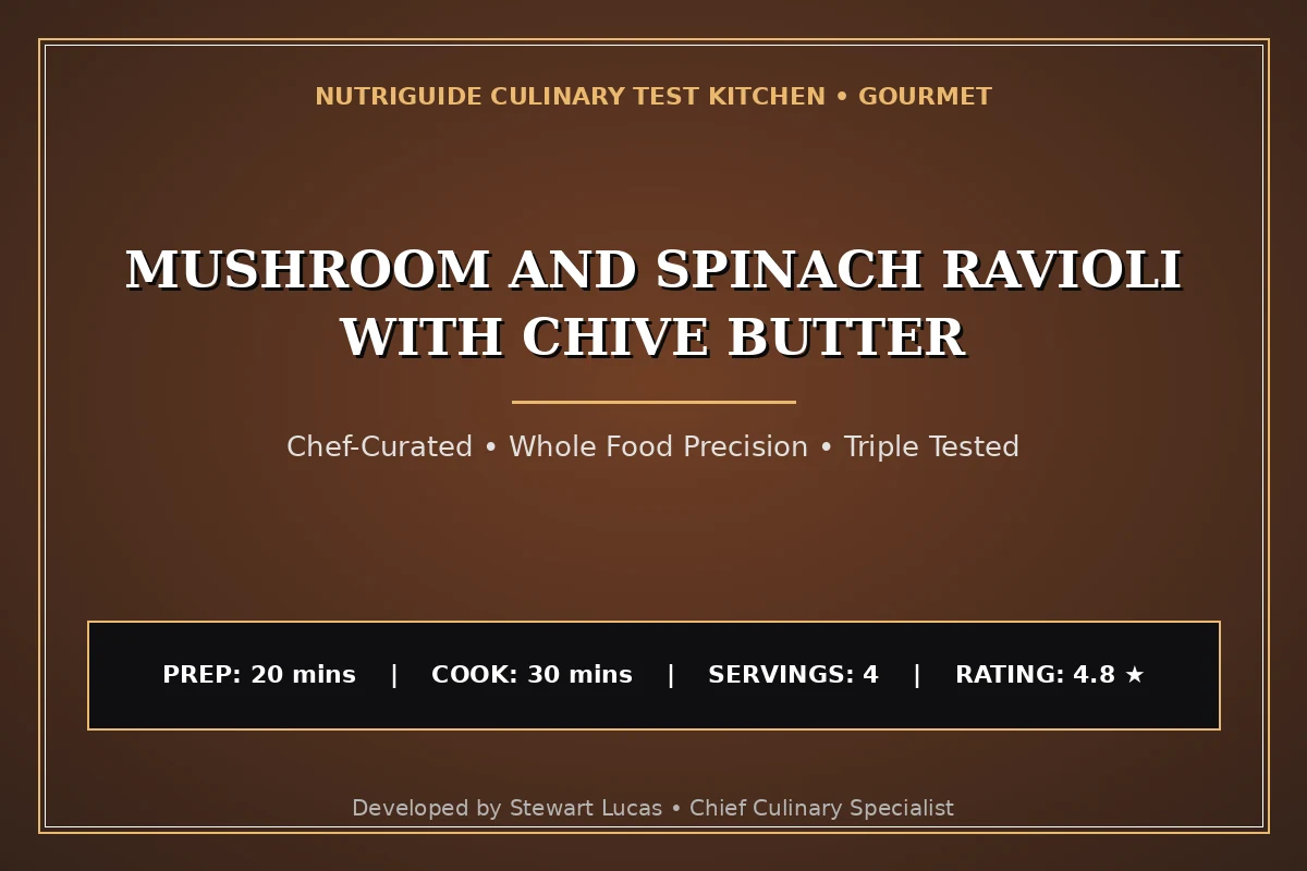 Mushroom And Spinach Ravioli With Chive Butter